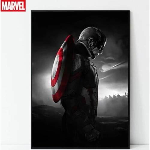 Captain America Canvas Poster Superhero Marvel Poster Painting Action Movie Wall Art Kids Room Home Decoration Cuadros Decor