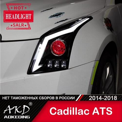 For Car Cadillac ATS L Head Lamp 2014-2018 Car Accessory Fog Lights Day Running Light DRL H7 LED Bi Xenon Bulb ATS-L Headlights