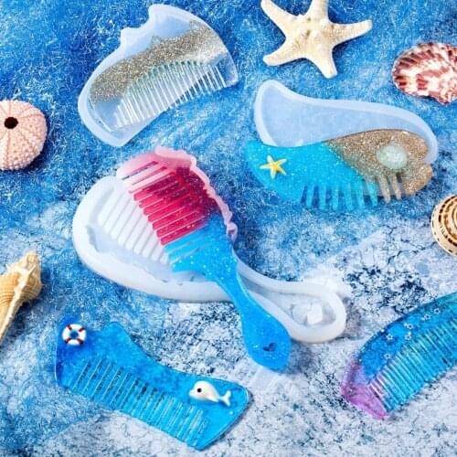 Silicone Comb Mold Resin DIY Casting Mold Jewelry Resin Mould Handcraft Epoxy Resin Mould for DIY Jewelry Craft Supplies, Clear