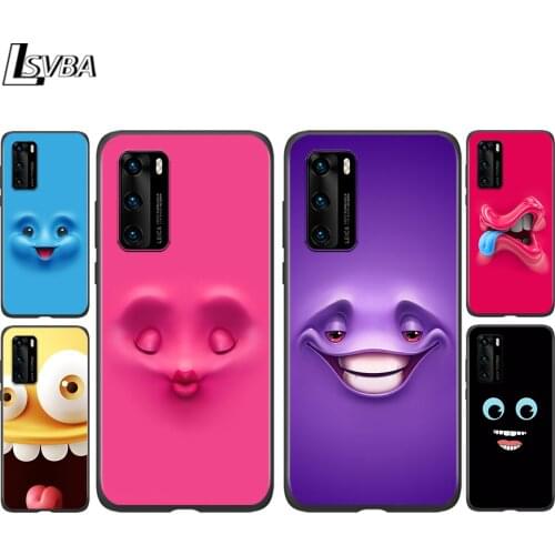 Silicone Cover 3D funny face For Huawei P 40 Pro Plus 30 20 10 9 8 Lite mini 5G 4G Pro 2017 2019 Phone Case