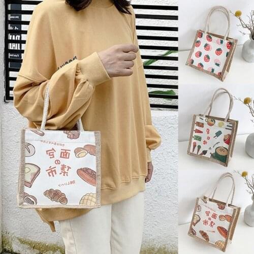 Handbag WomenS Canvas Bag Simple Large Bag High Capacity Square Bag For Female Students Korean Style Tote Bag