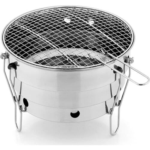 Small barbecue oven outdoor stainless steel portable BBQ grill net camping picnic charcoal folding outlet