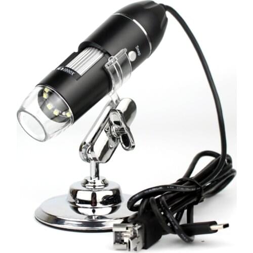USB Digital Microscope Handheld 1000X-1600X 8 LED Magnification Endoscope Mini Video Camera for Windows 7/8/10 Mac Linux Android