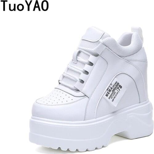 New Women Chunky Sneakers Platform Casual Shoes White Sport Fashion Female Lace Up 12cm High Vulcanized Shoes Woman Old Dad Shoe