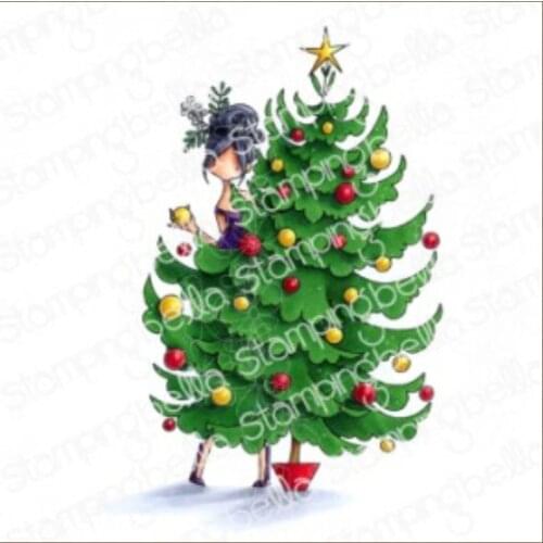 10x8 Christmas tree Transparent Clear Rubber Stamp Sheet Cling Scrapbooking Photo Album PaperCard DIY Craft