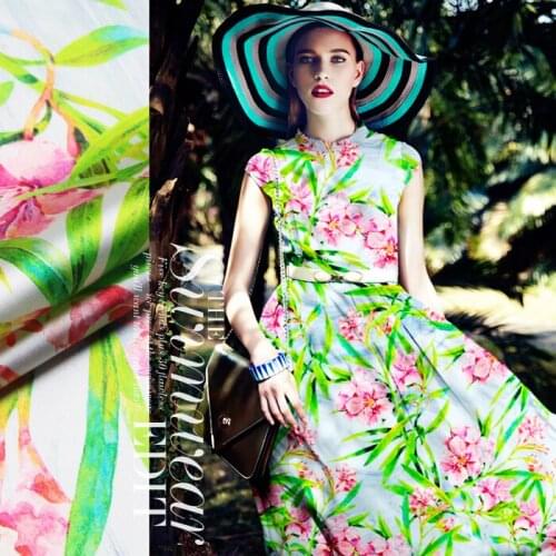 118cm silk stretch satin fabric meter 19 mm digital inkjet silk fabric for dress spandex natural silk fabric wholesale cloth