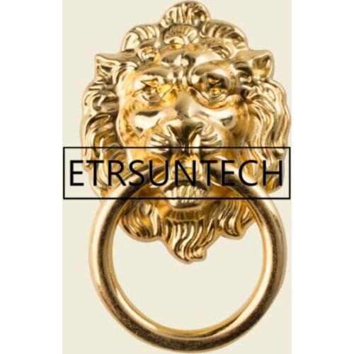 200pcs Furniture Handles Beast for Lion Head Antique Alloy Handle Wardrobe Drawer Door Pull Retro Decoration