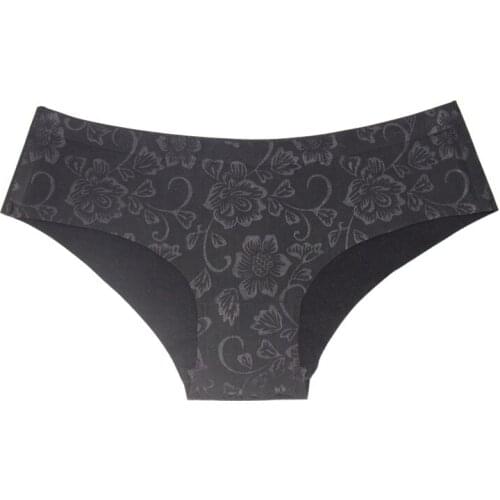 2017 Brand Quality Briefs Seamless Panties Flower Print Underwear Women Sexy No Show Cheekster Panty bikini calcinha P2