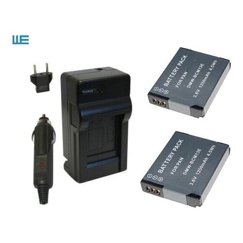 2X DMW-BCM13E DMWBCM13 BCM13 Battery+Charger for Panasonic Lumix LZ40, TS5 FT5, TS6 FT6, ZS30 TZ40, ZS35 TZ55 DC-TS7, DC-FT7