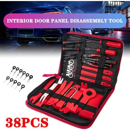 38Pcs Car Audio Repair Tool Door Clip Panel Trim Dashboard Removal Tool Auto Interior Disassembly Tools Car Pry Removal Tool