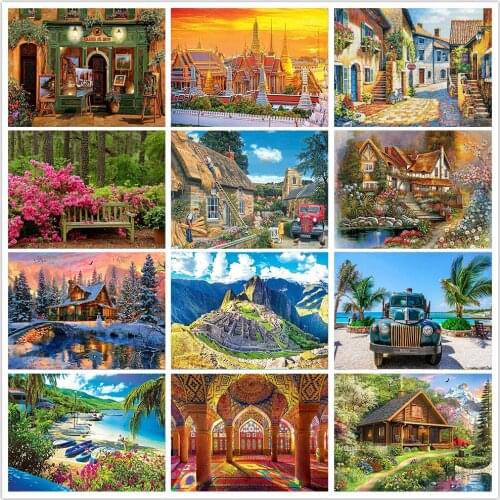 5D DIY diamond painting full circle diamond embroidery landscape mosaic rhinestone home wall decoration gift
