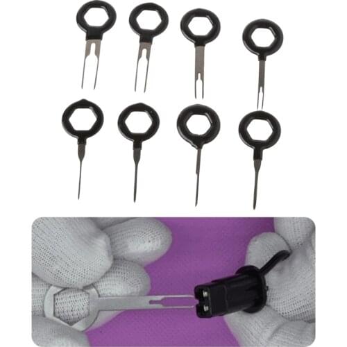 8 pcs Auto Car Plug Circuit Board Wire Harness Terminal Extraction Pick Connector Crimp Pin Back Needle Remove Tool Set
