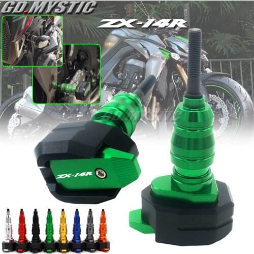 Motorcycle Accessories Aluminum Engine Guard Pad Frame Sliders Crash Protector logo(ZX-14R) For KAWASAKI ZX-14R NINJA ZX14R 2012