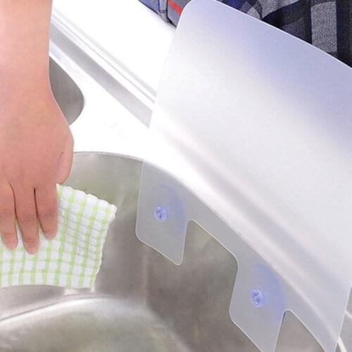 White Sucker Waterproof Water Splash Guards Vegetable Fruit Washing Anti-water Board Baffle Plate