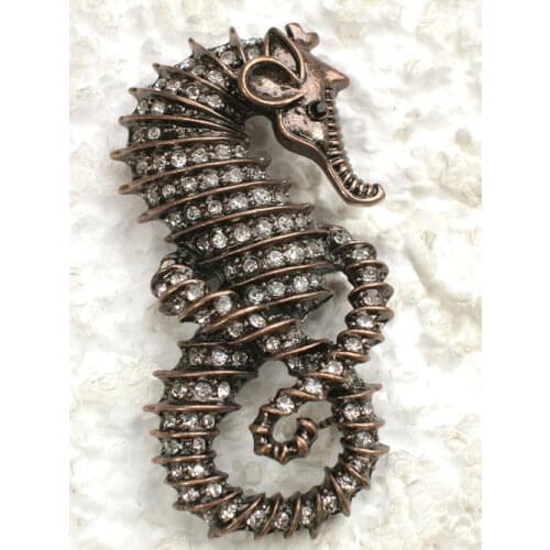 Clear Rhinestone Seahorse Pin brooches Fashion brooch C945 A3