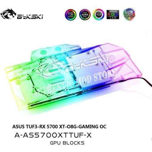 Bykski A-AS5700XTTUF-X Full Cover GPU AURA SYNC Water Block For ASUS TUF3-RX 5700 XT-O8G-GAMING OC Graphics Card Water Cooling