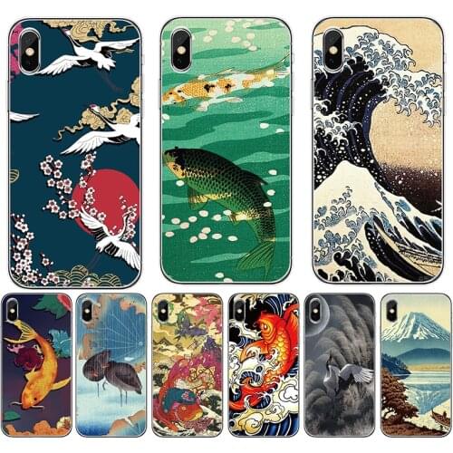 Case for Cubot P40 P30 P20 X30 C30 X19 X18 Plus Note 7 20 J7 R19 R15 pro Max Soft TPU Fish wave crane print Phone cover Capa