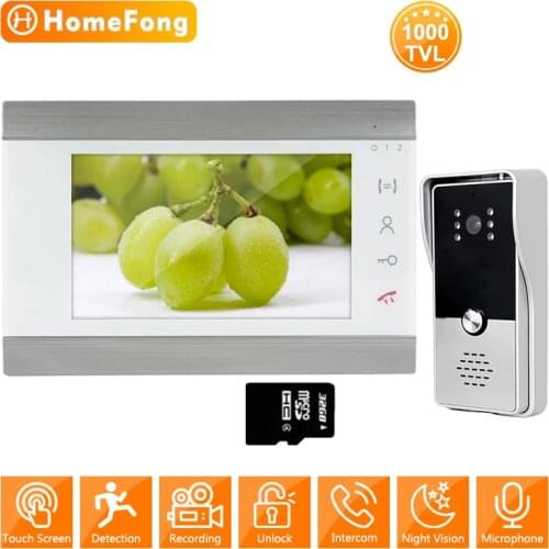 HomeFong Door Intercom Entry System Kit Wired Video Doorbell Phone IP65 Call Panel Camera Night Vision for Home Villa Security
