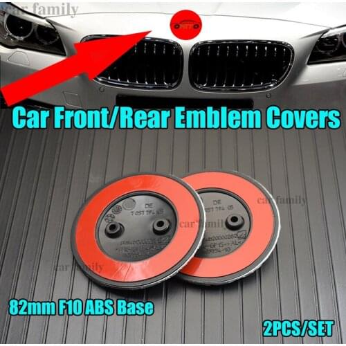 Car Hood Label 82mm 2PINS For F10 F10 No Expoy resin Logo ABS Front Bonnet Emblem Auto Head Label Cover 2PCS Badge