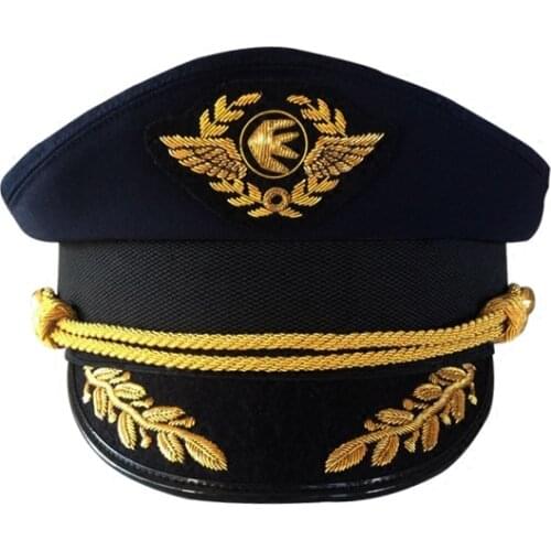 Aviation Captain Hat Captains Uniform Hat Pilot Top Quality Caps Stage Performance Military Hats