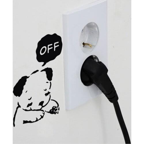Creative Snooze puppy Switch Sticker Living room Bedroom Decorative Wall Stickers Vinyl Waterproof Murals JG1383