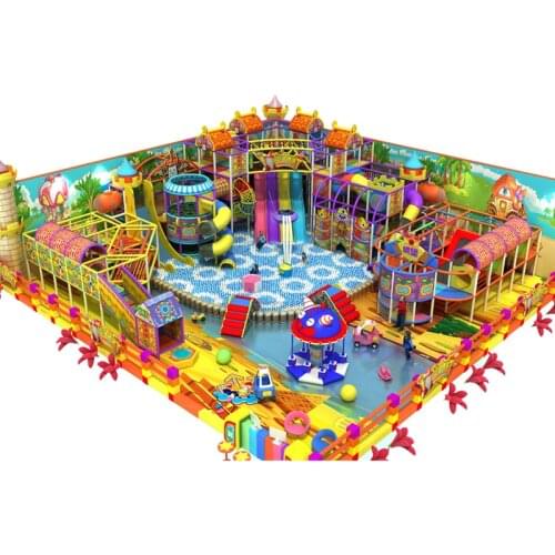 Customized amusement indoor playground fantastic fun city play center with volcano slide climbing series YLW-IN180812