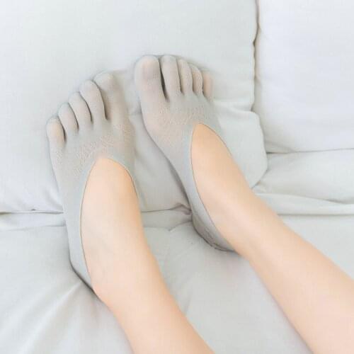 Summer Five-finger Socks Female Ultrathin Sock Women Funny Toe Invisible With Silicone Anti-skid Breathable Anti-friction