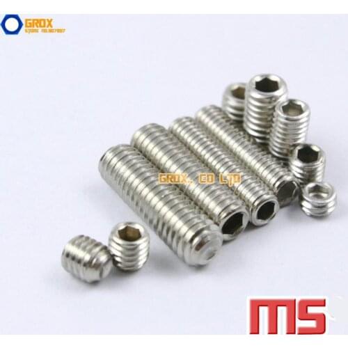 M5 304 Stainless Steel Grub Screws Cup Point Hex Socket Set Screw