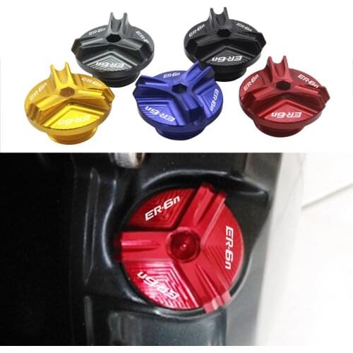 Motorcycle CNC M20*2.5 Engine Oil Filter Cup Plug Cover For Kawasaki ER6n ER-6N ER6F 2004-2016 2015 2014 2013 2012 2011 2010