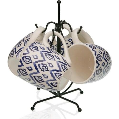 Set of Mugs Mosaic Metal Ceramic (4 Pieces)