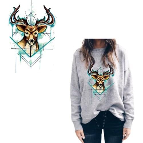 Moose Animal Patches for Clothes A-level Washable Heat Transfer Printing Iron Stickers DIY Appliques Patch Accessory Wholesale