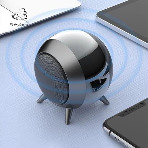 2020 New Alien Metal Bluetooth Wireless Speaker TWS Subwoofer Stereo Sound Box TF Card Upgrade Mini Portable Loudspeaker Gift