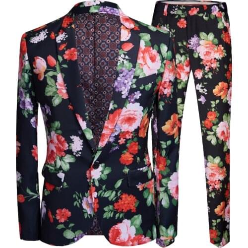 HJQSC The new 2020 stylish mens jacket slim fit printed mens suit suit jacket/ball gown mens wear Western-style clothes