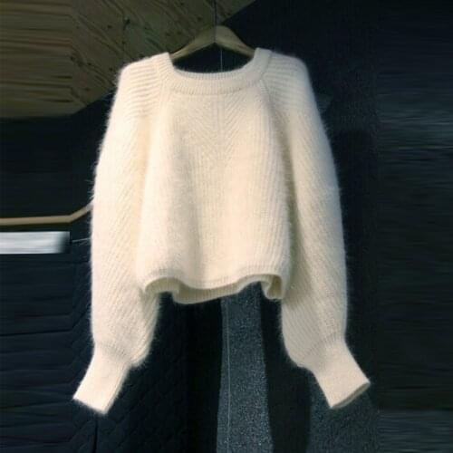 Soft Loose Knitted Cashmere Sweaters Women 2021 New Winter Loose Solid Female Pullovers Warm Basic Knitwear Jumper