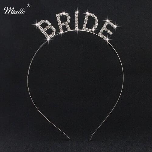 Miallo Fashion Bride Word Hairbands Wedding Bride Exclusive Hair Accessories Bridal Party Head Jewelry Crystal Headpieces