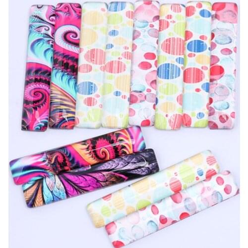 Onwear 24pcs 10x50mm Rectangle Photo Glass Cabochon Diy Flatback Handmade Jewelry Findings