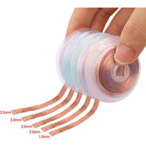 1.5mm 2mm 2.5mm 3mm 3.5mm Width 1.5M Length Desoldering Braid Welding Solder Remover Wick Wire Lead Cord Flux BGA Repair Tool