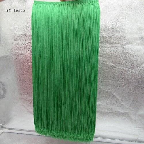 Wholesale 10Yards 100cm Wide Lace Fringe Trim Tassel green Fringe Trimming Lace For DIY Latin Dress Stage Clothes Accessories