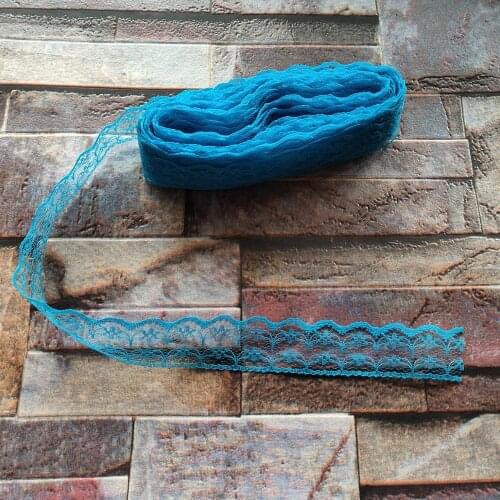 Wholesale 10 yards 22mm Width Deep Sky Blue Lace Ribbon Embroidery Lace DIY Jewelry Decoration Clothing Accessories