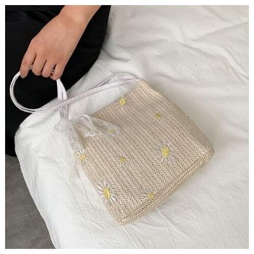 Women Shoulder Bags Spring Summer Womens Bag New Fashion Capacity Portable Woven Shoulder Tote Handbags Bolso Mujer