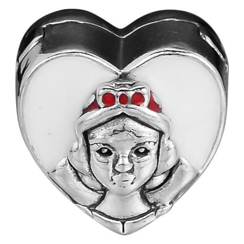 Vintage Beads Snow White Portrait Clip Charms Silver 925 Original Fits European Woman Bracelets DIY Beads For Jewelry Making