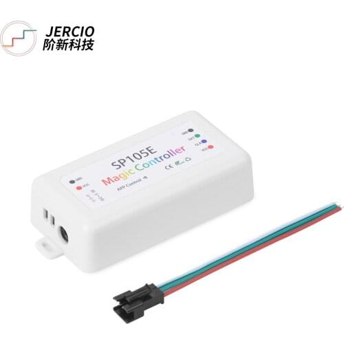 JERCIO DC5-24V SP105E Magic Controller Bluetooth 2048 Pixels for WS2811 2812 2801 SK6812 IC LED Strip Support IOS / Android APP