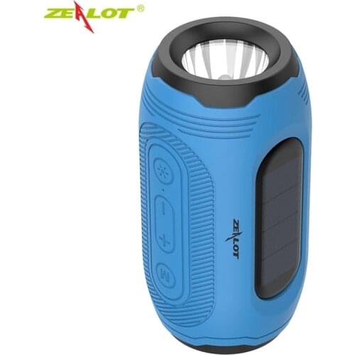 ZEALOT A4 Wireless Bluetooth Speakers Soundbar Column Large Subwoofer Powerful Radio Portable Outdoor Flashlight+Solar Charging
