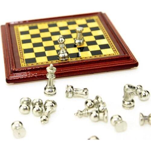 1Set DollHouse Decoration Accessories Chess For Dollhouse Miniature 1:12
