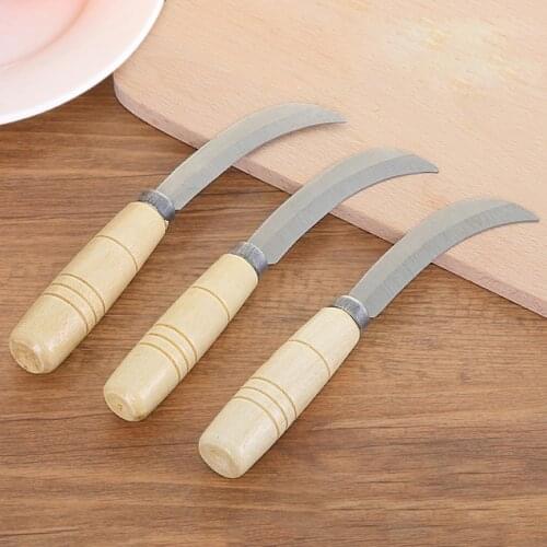 1pc Stainless Steel Kitchen tools Machete Knife Fruit Small Banana Peeler Pineapple knife wood handle cutter