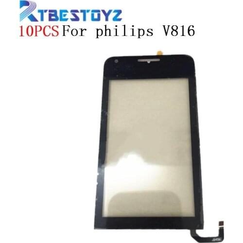 10Pcs/lot Touch Screen Digitizer Glass Sensor Replacement Front Glass For philips V816