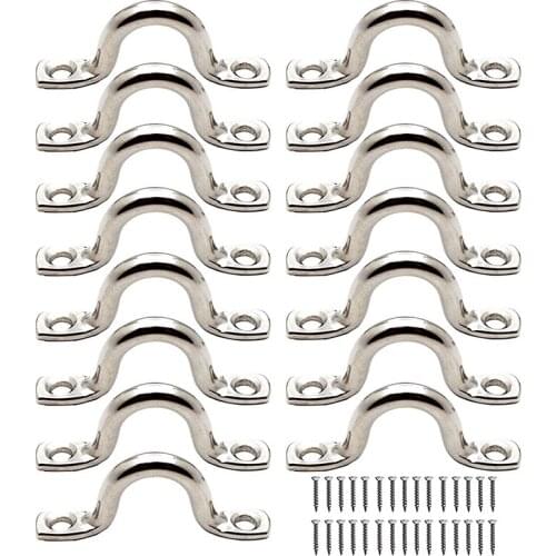 15Pcs Stainless Steel Peck Plate Eye Plates Ceiling Hook Kayak Eye Plate Kayak Pad for Kayak Canoe, Kayak Canoe Rigging