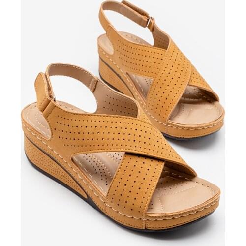 Women Sandals 2021 Wedges Heels Summer Womans Pumps Plus Size 41 Ladies Casual High Heels Flat Non-slip Female Heels Beach Shoes