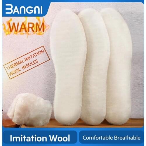 3ANGNI Unisex Thermal Insoles For Shoes Winter Snow Boots Pad Imitation Wool Warm Insoles Heated Insert Cushion