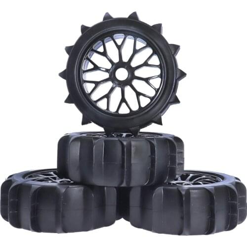 4pcs RC Tire 1/8 Scale OD 4.92in Tire Rim RC Crawler Off Road Buggy Snow Sand Paddle Wheels Tires for HSP HPI Truck Traxxas TRX4